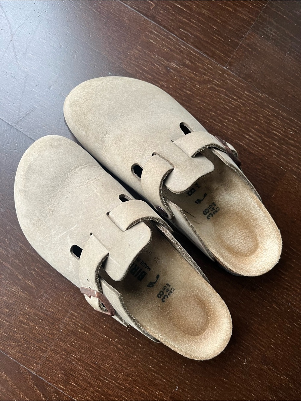 Birkenstock Tobacco Leather Boston Clog (38)